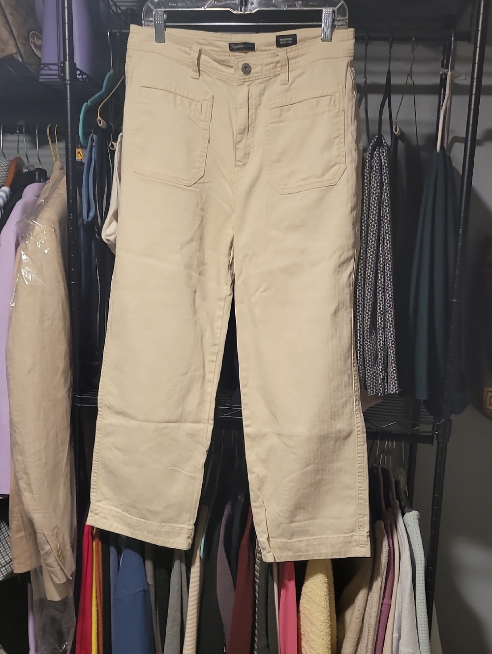 5 for $25 High-Rise Beige Women's Jeans - Wide Leg
